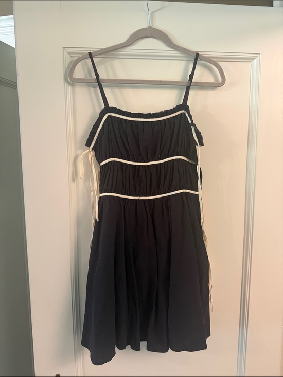 idem ditto Dresses & Skirts - Women’s Black Mini Dress with Cream Trim